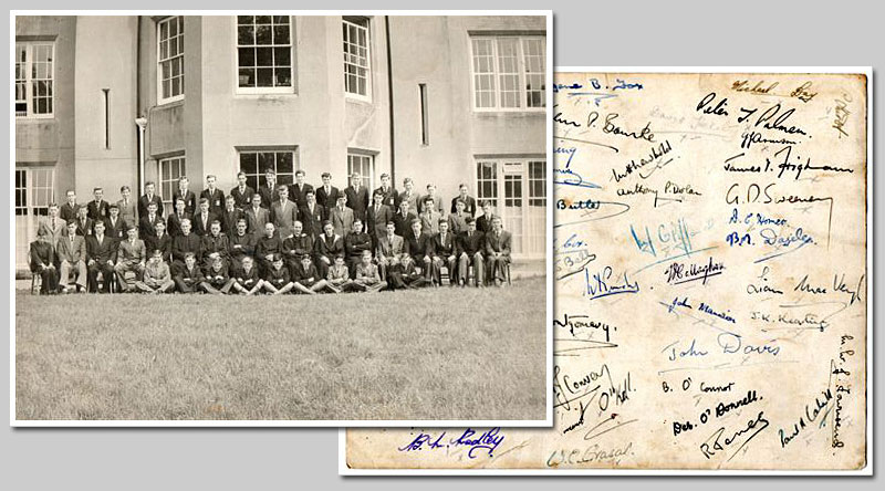 Whole School 1955 and signatures